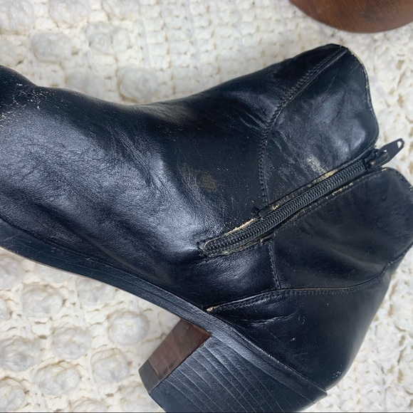 THE WILD PAIR VINTAGE Women's Western Cowgirl Leather Heeled Boots Black 9.5 - Picture 12 of 16